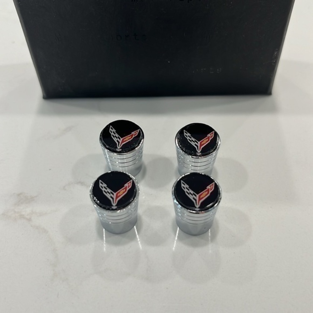 Corvette museum C8 Corvette‎ valvestem tire caps